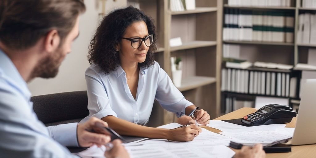 solicitor helping client with small claims paperwork